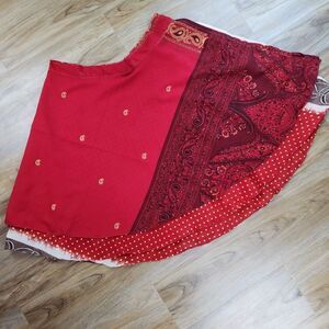🔸️The Magic Wrap Red Print Reversible Convertible Dress/Skirt Small